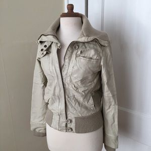 Beige faux leather jacket